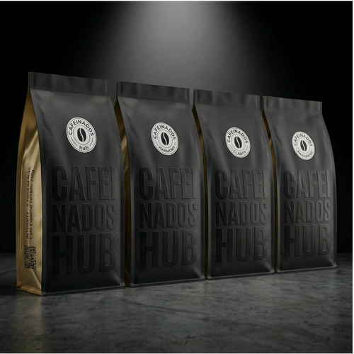 Coleção completa Cafeinados Hub — 4 cafés especiais premium
